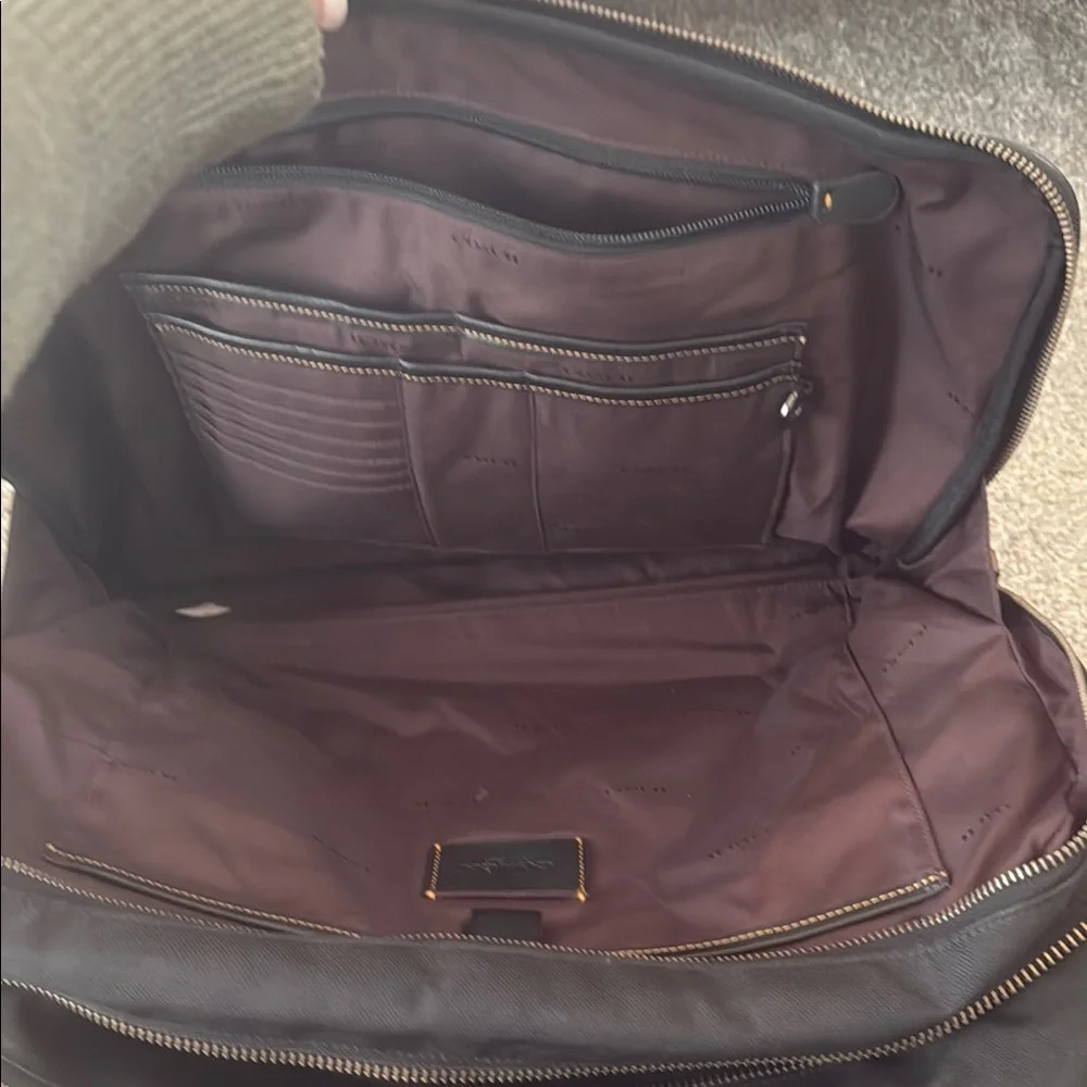 Leather-Trim Black Brief Case - Men